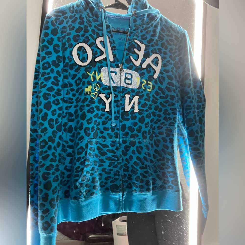 Blue and black cheat print Aero sweater